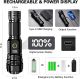 Flashlights High Lumens Rechargeable, 1000000LM LED, Zoomable, LCD Digital Displ