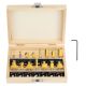 Yueqing Zhongji 15pc Router Bit Set 1/4