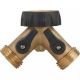 Brass Y-connector Hose Shutoff With Swivel Coupling