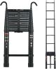 16.5'/5M Telescoping Ladder EN131 Standards Black Multi-Purpose Folding Aluminum