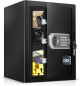 2.4 Cub Home Use Safe Box Fireproof Waterproof w/Digital Keypad Sensor Light Key