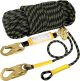 Trsmima Rope Harness Safety Lanyard 50' Vertical Roofing Rope w/Grab Snap Hooks