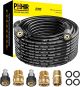 POHIR 25' Pressure Washer Hose Quick Connect M22 Fittings 4000 PSI w/M22 Ext  Ad