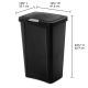 Sterilite 13 Gallon Black Touch Top Wastebasket