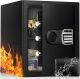 2.5 Cuft Safe Box w/Anti-Theft Digital Lock, Tamper Alarm, Int LED Light, Pouch